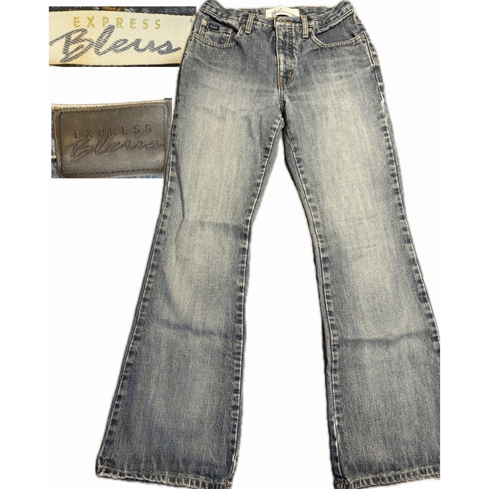 Vintage Express Bleus Jeans  Size 5/6 R 90s Y2K Retro Extreme Flare Casual USA